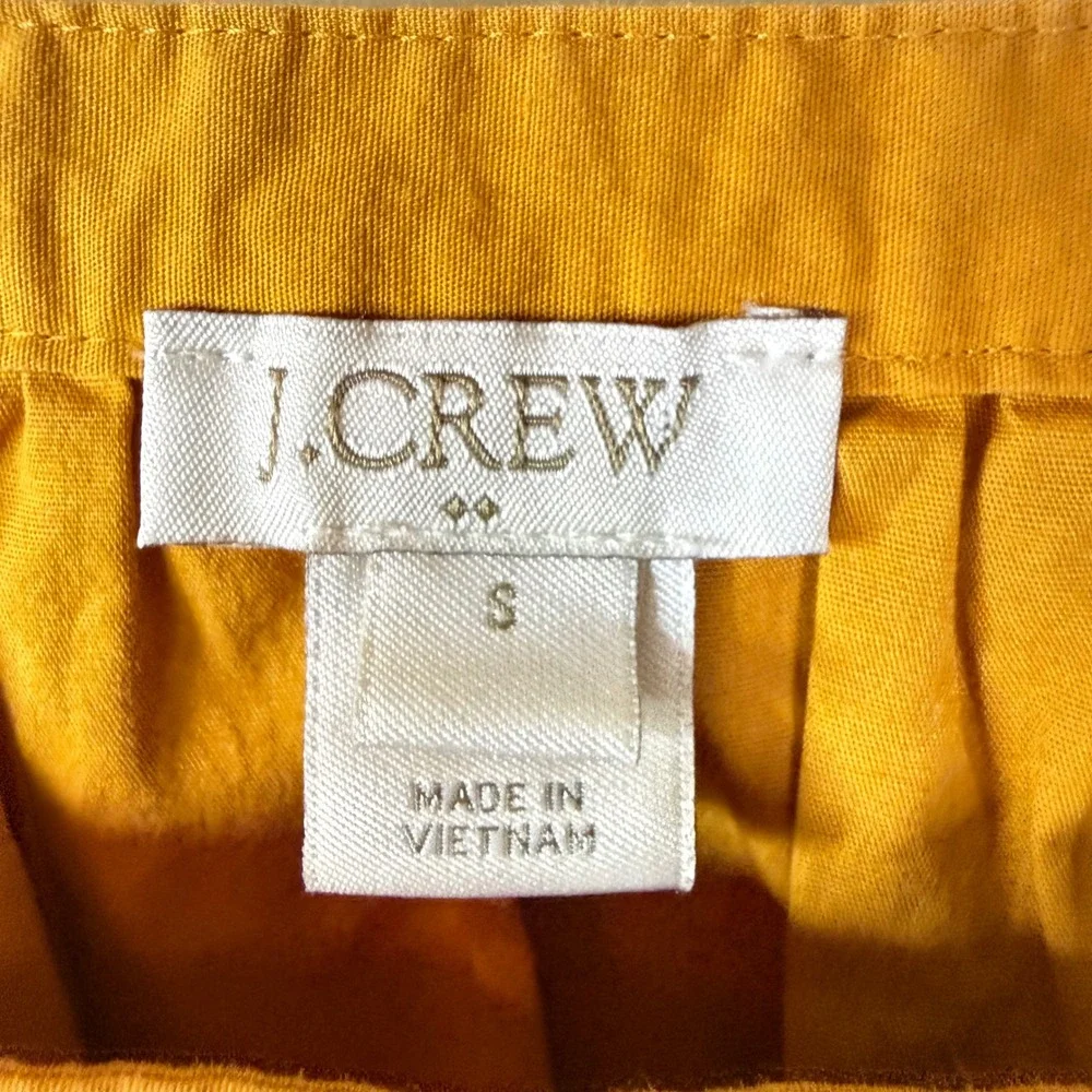 J. Crew Square Neck‎ Cotton Top Balloon Long Sleeve Blouse Womens Size S Yellow